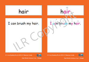 ILR Flash Word Sentence Cards Set 1