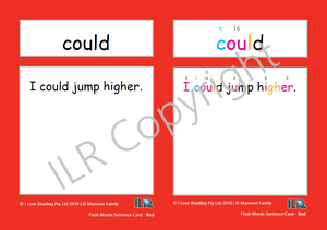 ILR Flash Word Sentence Cards Set 1
